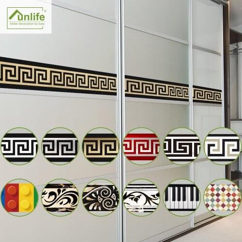 Funlife 10*200cm Original Design Geometric Pattern Diy Removable Waterproof Luminous PVC Wall Border Stickers for Home Decors