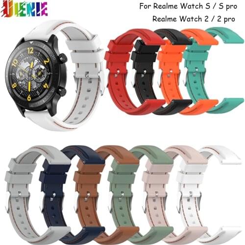 New High quality Silicone Strap For Realme Watch S / S pro Fashion sports watch sweat proof Wristband For Realme Watch 2 / 2 pro