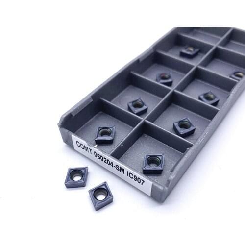 10PCS CCMT060204 CCMT060208 SM IC907 IC908 Internal Turning Tools Carbide Insert Lathe Cutter Cutting Tool CCMT 060204 060208