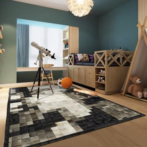 Thick version genuine cowhide skin fur patchwork , big size decoration cow leather villa rug