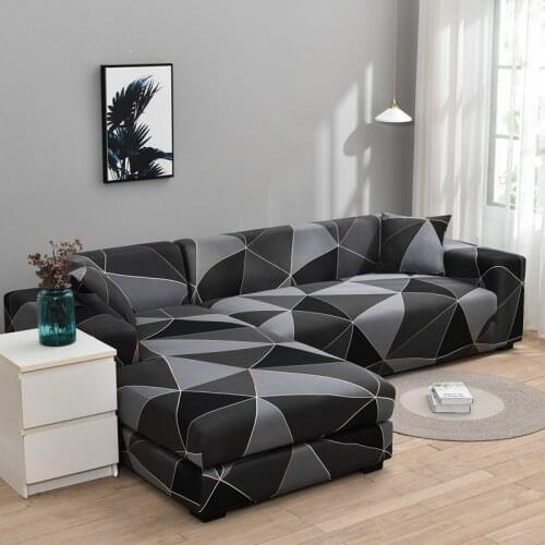 L Shape Sofa Covers Printed Stretch Corner Sofa Slipcovers for Living Room for 1/2/3/4 Seater Sectional Sofa Towel