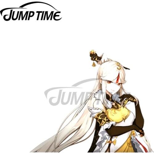 Jump Time 13 x 8cm For Ningguang Peeker Genshin Impact Car Stickers Surfboard Fine Decal Waterproof Vinyl Material Sticker Decor