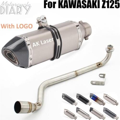 For Kawasaki Z125 Motorcycle Exhaust System Slip-On Front Link Pipe AK Laser Akrap Silencer DB Killer Escape Moto Modified Bike