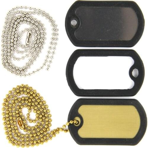 High quality custom dog tags with rubber silencers cheap Personalized Stainless Steel dog tag engraved name tag