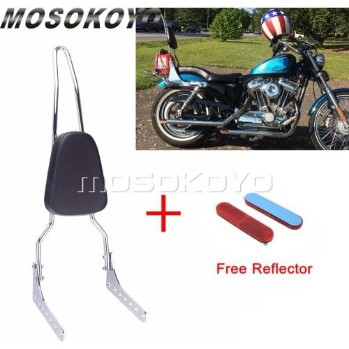 Motorcycle Rear Backrest Sissy Bar w/ Passenger Pad Kit for Harley Softail Street Bob Deluxe Heritage Classic Slim FLSL FXBB