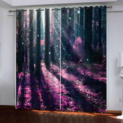 Custom 3d Curtains Autumn forest 3D Curtain Photo Printing Blackout Curtains For bedroom Living Room thermal curtains