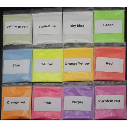 1KG/Bag Neon Pigment For Nail Grow In The Dark Luminous Powder Super Phosphor Shiny Pigment Wholesale ##FD173