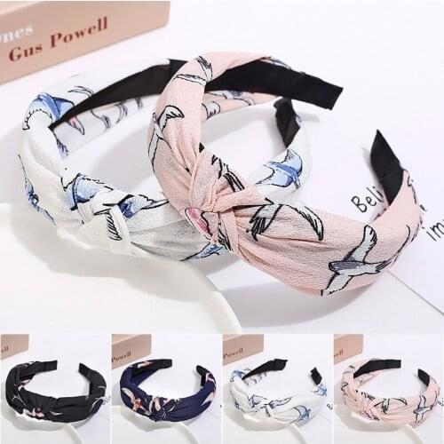1PC Solid Soft Knotted Flamingo Headband Women Hairbands For Lady Turban Wide Simple Hair Hoop Girls Hair Accessories Headwear