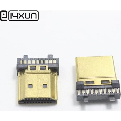 2pcs 19 pin HDMI Male Plug Connector Gold-plating HDMI Sockect repair replacement Soldering A type