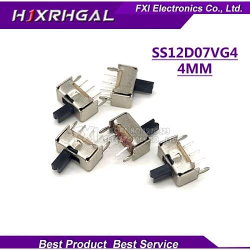 20pcs Toggle switch SS12D07VG4 small toggle switch with bracket 5PIN 2 file handle high 4mm