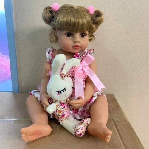 22''Doll Reborn Girl Baby Full Body Silicone Vinyl Bath Toy Anatomically Correct Toys Reborn Maore Than 3 Years Old