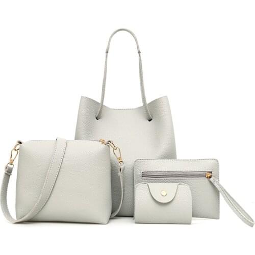 4PCS Women Tote Bags PU Leather High Quality Female Shoulder Bag INS Luxury Composite Bag Famous Brand Ladies Bag Set