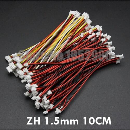 50PCS Micro ZH 1.5 Connector with 100mm Cable Wire Double End 2/3/4/5/6/7/8/9/10/11/12P