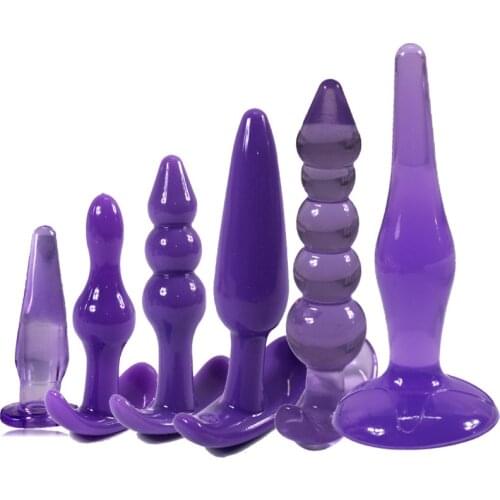 6 Pcs Anal Plug Butt Vaginal G Spot Orgasm Dildo Massage Beads Adult Sex Toys for Men/Women Masturbation SM Product Trainer
