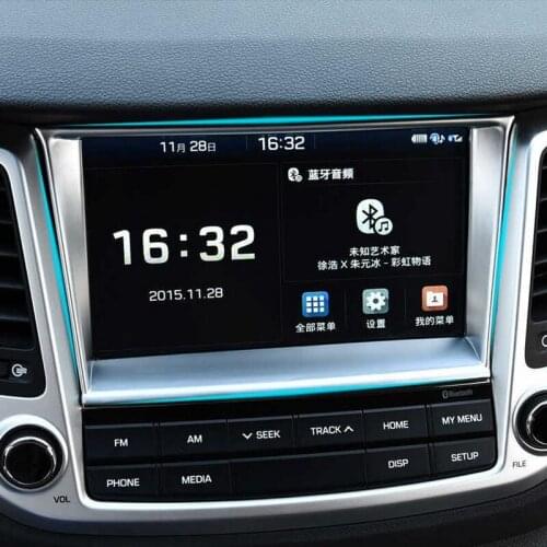 Free Shipping Interior Navigation Screen Frame Moulding Cover Trim For Hyundai Tucson 2015 2016