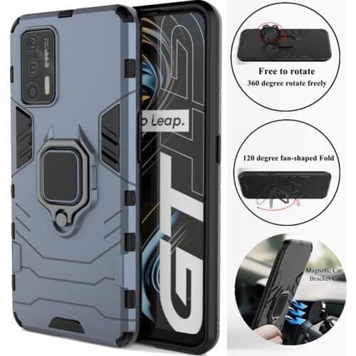 For Realme GT 5G Case For Realme GT 5G Cover Shockproof Silicone Armor PC TPU Stand Protective Phone Cover For Realme GT Fundas