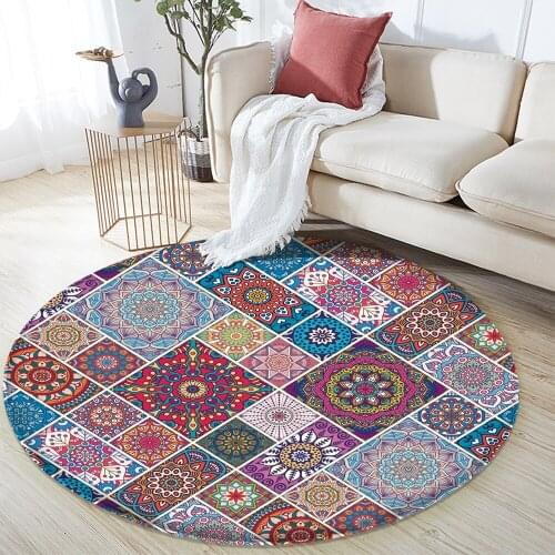 Decor Rugs Non-slip Mandala Style Colorful Floral Pattern Rug Floor Mat Living Room Room Kitchen Carpet Bedroom Bathroom Living
