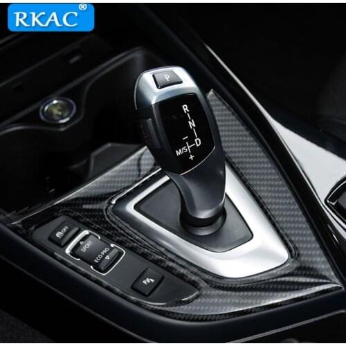 For F20 F21 Carbon Fiber Gear Shift Panel Cover Trim Console Decoration Strip 3D Sticker for BMW 1 Series 116i 118i Car Styling
