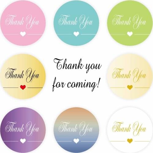 DouxArt 100PCS 4CM Thank You Stickers, Colorful Communion Baptism Wedding Favors Party Decoration Marriage Labels Seals