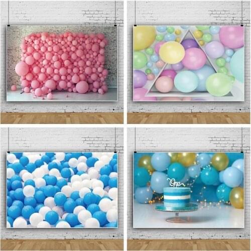 Balloons Wall Newborn Baby Shower Photography Background Kids 1st Birthday Cake Smash Photo Backdrop Home Decor Poster