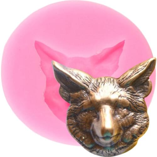 Fox Head Cupcake Topper Fondant Mould Silicone Molds Baby Party Cake Decorating Tools Candy Resin Clay Chocolate Gumpaste Moulds