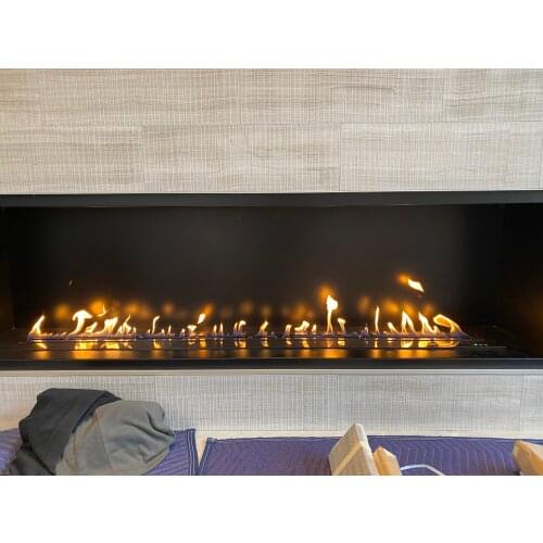 Inno-Fire 60 inch stainless steel intelligent smart automatic bioetanol fireplace black