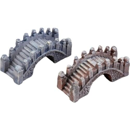 Mini fairy garden Resin Stone Bridge Figure decorative Building statue jardin miniature Moss ornaments resin craft Garden Supply