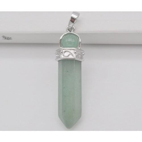 Green Aventurine Stone Pendulum Round Bead Pendant Jewelry S3174