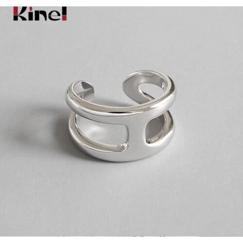 Kinel 925 Silver Cross Ring Anillos Jewelry Vintage INS Simple Letter Girlfriend Gift Cincin Haut Femme Rings for Women