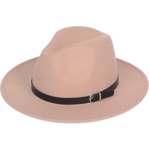 Classic Leather Men Fedoras Vintage Women Church Party Winter Bowler Felt Jazz Top Hat