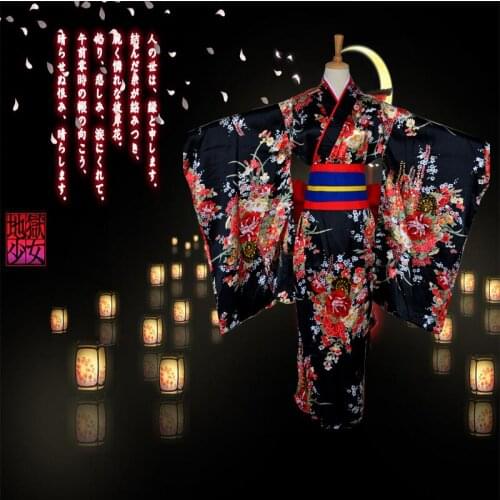 Anime Hell Girl Supia-yisol Jigoku Shoujo Enma Ai Cosplay Outfit Japanese Kimono Maid Lolita Costume Princess Dress Vestidos