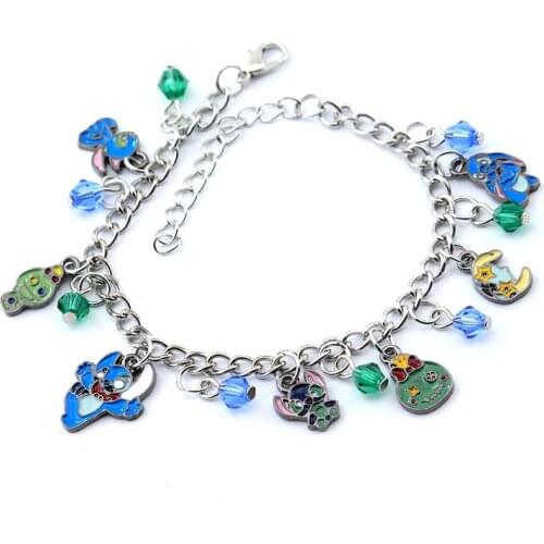 Hot Fashion Anime The Stitch Colorful Charm Bracelet For Women Girl Christmas Birthday Gifts Jewelry