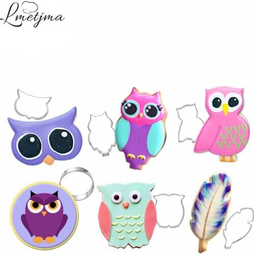 LMETJMA Owl Cake Cutter Stainless Steel Owl Cookie Cutter Cookie Mold Biscuit Cutter Baking Tools PYBII011703