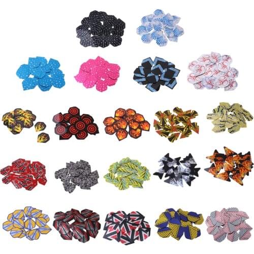 MagiDeal 20pcs Dart Flights Standard Geometric Patterns Darts Flights Protectors for Steel / Soft Tip DIY Darts Accessories