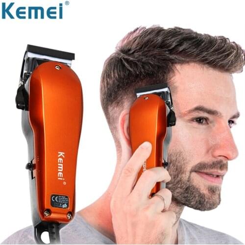 Kemei Barber Hair Clipper Trimmer Steel Blade Electric Grooming Trimmers Shaver Mens Corded Fast Hair Cutting Machine