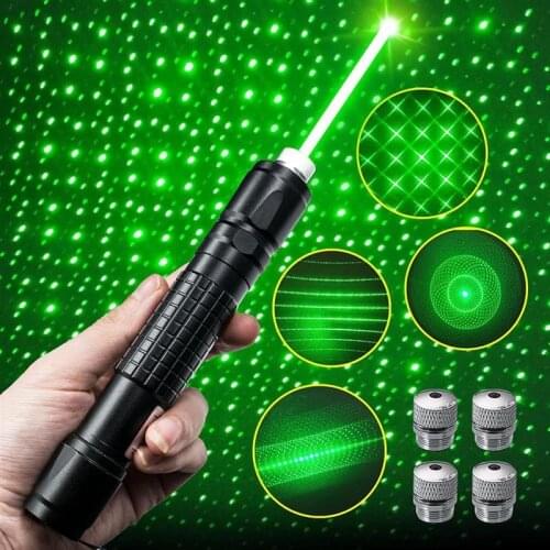 Powerful 532nm Green Laser Sight Laser Pointer Adjustable Focus Lazer Long Range Rechargeable Flashlight Camping Hiking Hunting