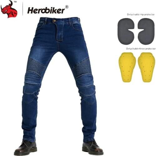 HEROBIKER Motorcycle Pants Motocross Racing Biker Trousers Jeans Touring Riding Pantalon Moto Pants Motorcycle Equipment Pants