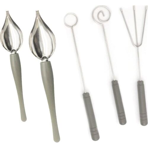 Drawing Decorating Spoon Set,Candy Dipping Tools Chocolate Dipping Fork Spoons Set Chef Art Spoons for Decorative Plates
