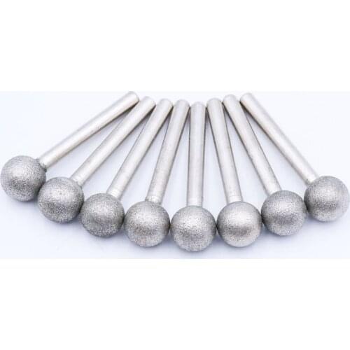 A set of 30pc 3×4mm, 3×5mm, 3×6mm and 15pc 3×8mm, 3×10mm diamond ball grinding head for grinding glass ceramics