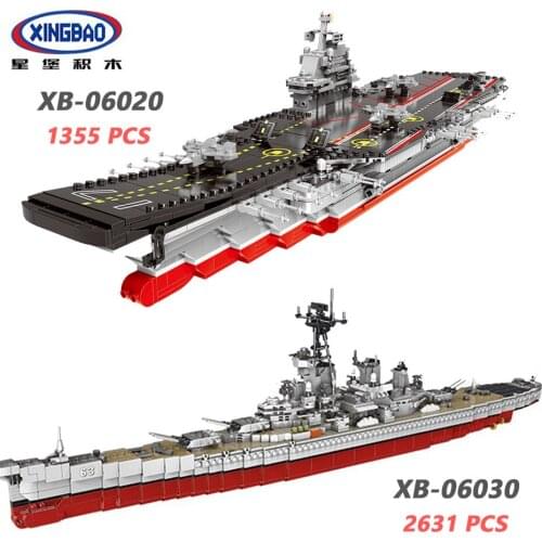 Mould King 06020/06030 Military Series The Aircraft Ship USS Missouri Battleship Sets Building Blocks Bricks Model Kit