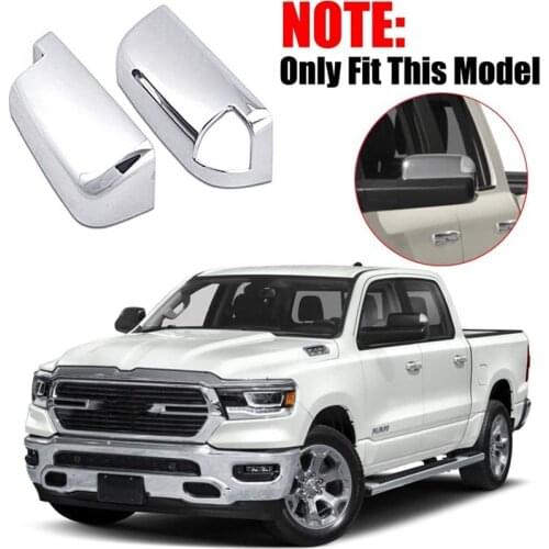 ABS Chrome Top Half Rearview Mirror Covers for Dodge 2009-2018 Ram 1500 2010-2018 Ram 2500 3500 with Signal Cut Out