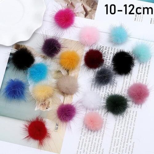 1pc Pom Hair Balls for Hat Top Decoration Hairball DIY Ball Balls Faux Fox Fur with Buckle PomPom Soft 10-12CM Cap Accessories