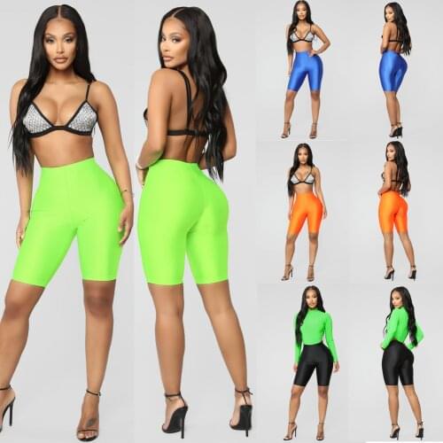 Casual Workout Women Skinny Running Sports Short Leggings Compression Fitness Strechy Solid Pure Color Athletic Gym Shorts
