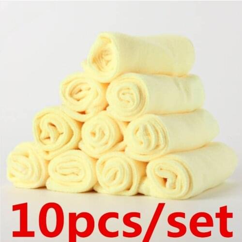10Pcs/set Microfiber Kitchen Wash Auto Car Home Dry Polishing Cloth Cleaning Towel