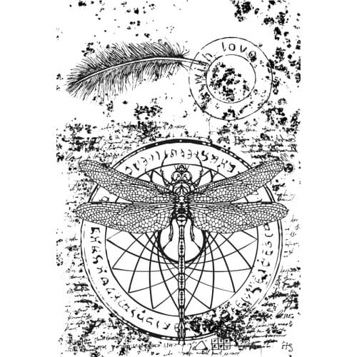AZSG Dragonfly Feather Clear Stamps For DIY Scrapbooking Decorative Card Making Crafts Fun Decoration Supplies 10*15cm