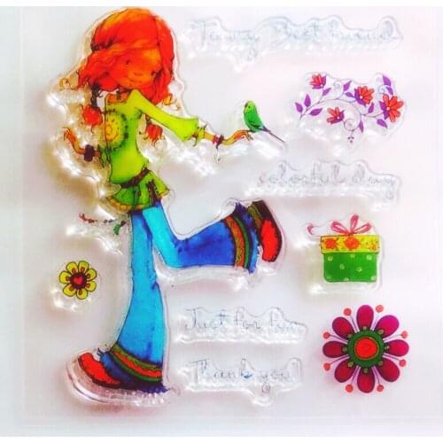 YLCS369 Girl Silicone Clear Stamps For Scrapbooking DIY Photo Album Cards Decoration Transparent Stamp Craft Clear Stamp New