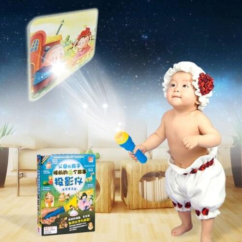 Fairy Tales Sleeping Story Light Projector Flashlight Toys Kids Educational Toy