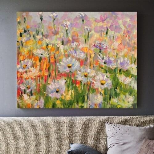 Modern Little Flowers Painting Vintage Canvas Art Print Poster Wall Pictures For Living Room Home Decorative Decor No Frame