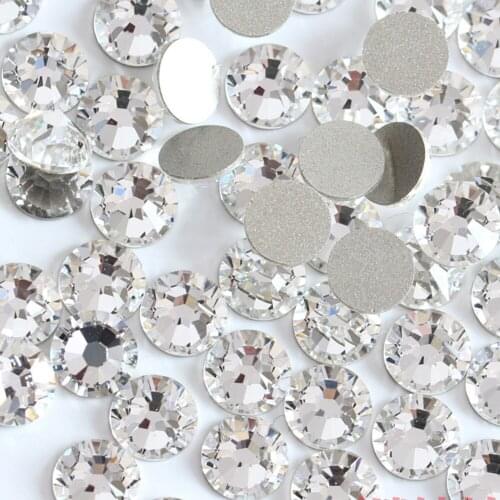 Super Deal Shiny Strass SS3 To SS30 Non Hotfix Glass Rhinestones Clear Crystal DIY For 3D Nail Art Decoration Flatback