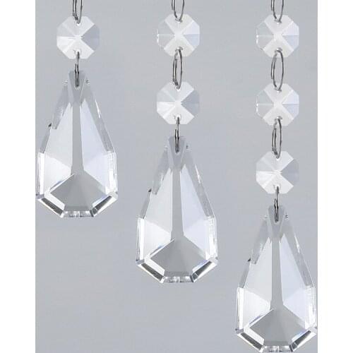 Top Quality 20pcs/lot K9 Crystal Glass Octagon Beads With Chandelier 50mm Pendant Shiny Diy Widow Suncatchers Home Decoration